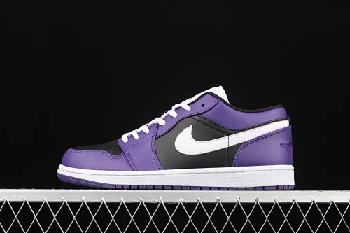 All categories Air Jordan Jordan series basketball shoes Air Jordan 1 Low Air Jordan 1 Low AJ1 Joe 1 black purple and white low-top cultural and leisure sports sneakers 553558-501
